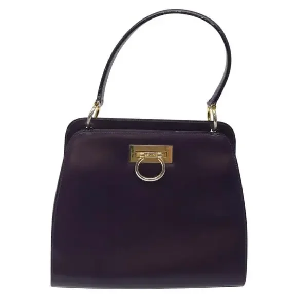 CELINE Hand Bag Leather Purple Gold - Picture 3 of 13
